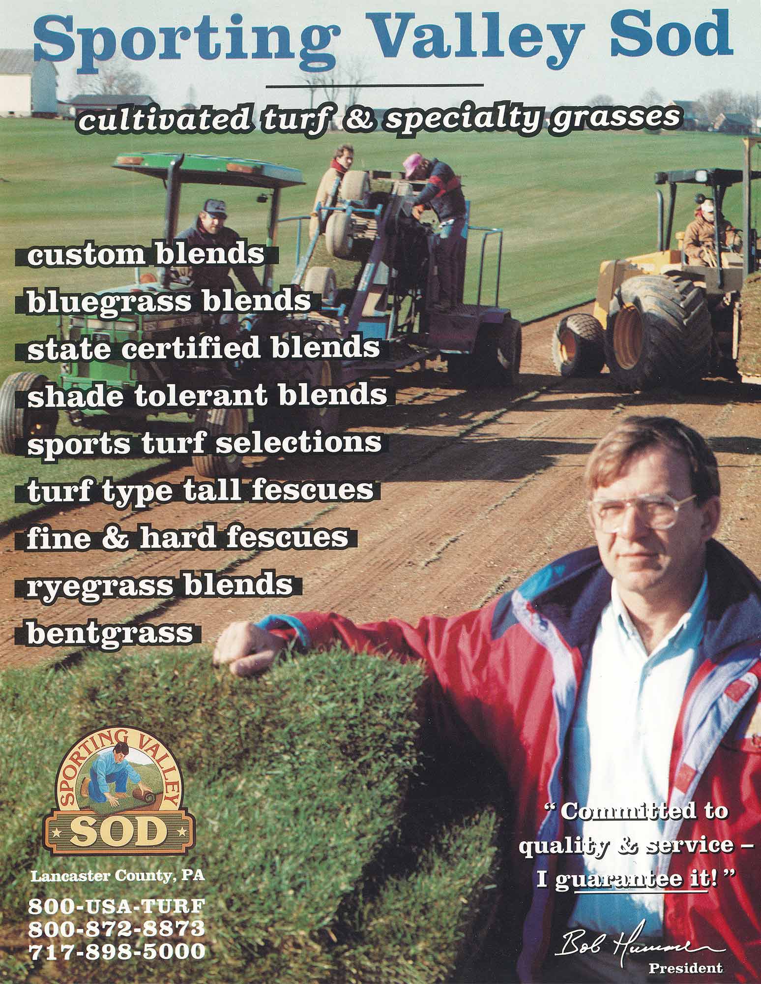 Sporting Valley Sod History Ad